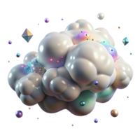 vibrant modern Ethereal Light Clouds Isolated on Transparent Background exclusive png