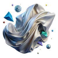 vibrant artistic Fabric Drapery Billowing in Whispering Winds Transparent Background high quality png