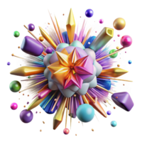 vibrant minimalist Exploding Supernova Isolated on Transparent Background high quality png