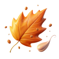 vibrant vintage Falling Autumn Leaf with Wind Effect Isolated authentic png