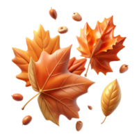 impressive abstract Falling Autumn Leaves Transparent Background with Warm Colors high quality png