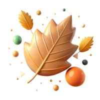 vibrant artistic Falling Leaf with Gentle Curve Cutout original png