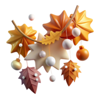 beautiful creative Falling Leaves Autumn Garland Isolated on White exclusive png