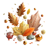 impressive rustic Falling Leaves Autumn Scene Transparent Background authentic png