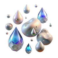 serene creative Falling Rain Drops Backlit Transparent Background high resolution png
