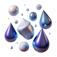 serene abstract Falling Rain Drops Set Isolated Transparent Background high quality png