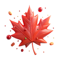 vibrant contemporary Falling Red Maple Leaf Isolated Transparent Background high quality png
