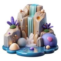 stunning classic Flowing Waterfall Cascading Down Rocks Isolated high resolution png