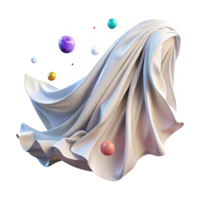 impressive abstract Flowing White Curtain Blown by Wind Isolated genuine png