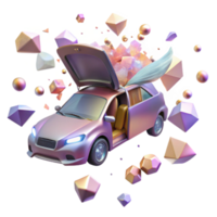 wonderful abstract Flying Car with Open Doors Cutout original png