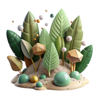 dramatic artistic Forest Floor with Leaves Cutout professional png