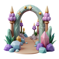elegant classic Forest Pathway Arch Transparent Background Isolated Element high quality png
