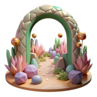 elegant modern Forest Pathway Arch Transparent Background Isolated Element high quality png