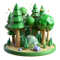 elegant creative Forest Scene with Green Trees Cutout genuine png
