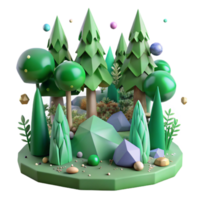 serene traditional Forest Scene with Green Trees Cutout genuine png