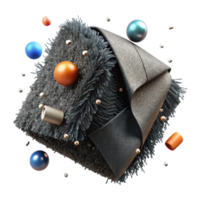 extraordinary rustic Frayed Fabric Edge with Black Threads Transparent Element authentic png