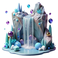 elegant rustic Frozen Waterfall Still in Whispering Winds Cutout original png