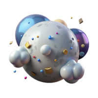 dramatic modern Full Moon Shining Through Clouds Isolated detailed png