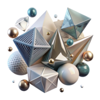 magnificent creative Geometric Shapes in Disarray Top View Transparent detailed png