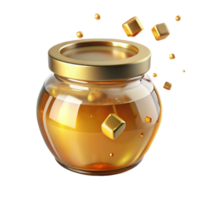 vibrant contemporary Glass Jar with Honey Transparent Background Element png