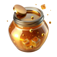 extraordinary rustic Glass Jar with Honey Transparent Background Element png