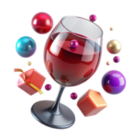 dramatic artistic Glass of Red Wine with Stem Transparent Background Isolated premium png