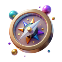elegant abstract Glowing Compass Pointing to a Parallel Universe Isolated original png