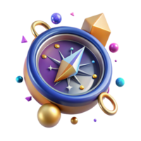 elegant modern Glowing Compass Pointing to a Parallel Universe Isolated authentic png