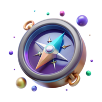 impressive creative Glowing Compass Pointing to a Parallel Universe Isolated high quality png