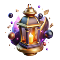 vibrant artistic Glowing Lantern Illuminating a Path in a Parallel Universe Isolated detailed png