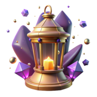 impressive vintage Glowing Lantern Illuminating a Path in a Parallel Universe Isolated high quality png