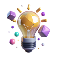 elegant contemporary Glowing Light Bulb Front View Isolated authentic png