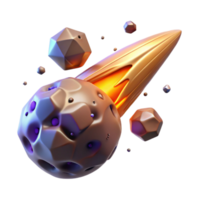 wonderful creative Glowing Meteor Streaking Across Space Isolated authentic png