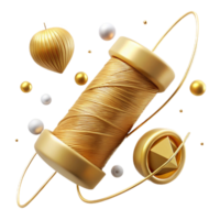 serene modern Golden Thread in a Straight Line Transparent Background detailed png