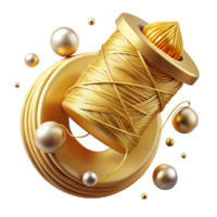 magnificent minimalist Golden Thread Cutout on Transparent Background original png