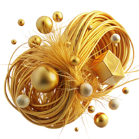 serene vintage Golden Thread Close Up Transparent Background high resolution png