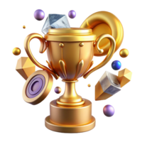 impressive modern Golden Trophy Cutout with Ornate Base professional png