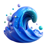 beautiful abstract Gradient Blue Ocean Wave Isolated Element professional png