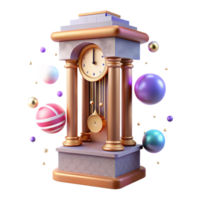impressive rustic Grandfather Clock Cutout with Roman Numerals Isolated png