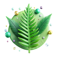 elegant artistic Green Fern Leaf Cutout with Transparent Background high quality png