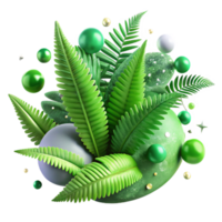 impressive abstract Green Forest Ferns Cutout Isolated with Detailed Textures high quality png