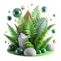 extraordinary creative Green Forest Ferns Cutout Isolated with Detailed Textures high resolution png