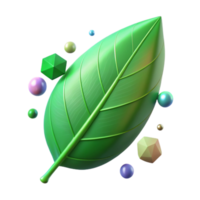 beautiful abstract Green Leaf Side View Isolated Element high quality png