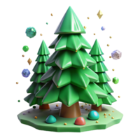 beautiful traditional Green Pine Tree Cutout with Realistic Branches authentic png