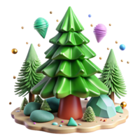 magnificent artistic Green Pine Tree Cutout with Realistic Branches authentic png