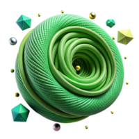 impressive abstract Green Thread in a Spiral Shape Cutout high resolution png