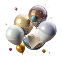 serene abstract Group of Balloons Floating Upwards Transparent Element high resolution png