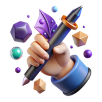 elegant rustic Hand Holding a Pen Cutout Writing Position Isolated high quality png