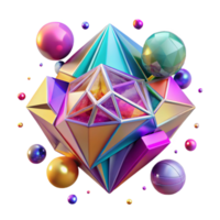 stunning abstract Harmony of Chaos Geometric Pattern with Vivid Colors Isolated authentic png