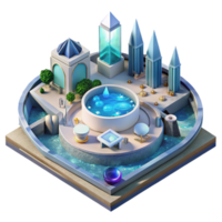 beautiful rustic High Angle View Water City Plaza Isolated on Transparent Background png